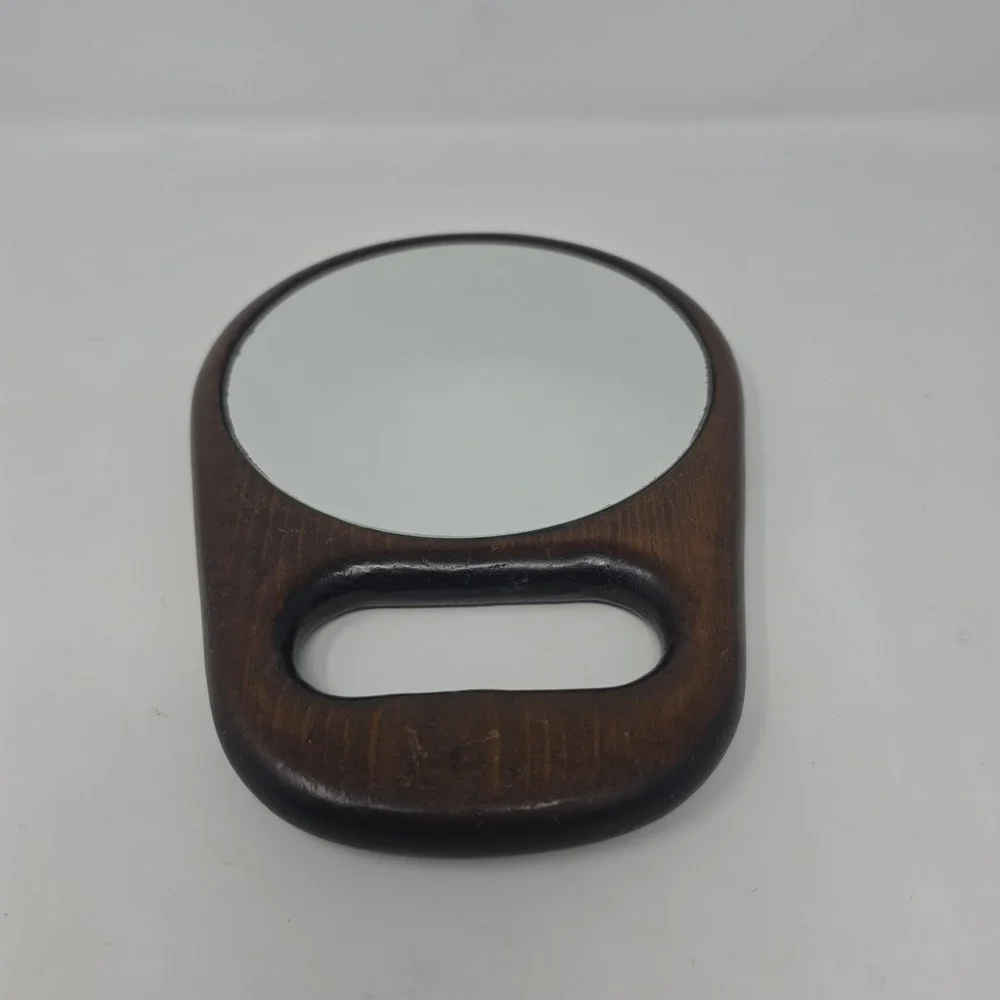 Mirror Unique Vintage Wooden Hand Held Mirror Oak 9